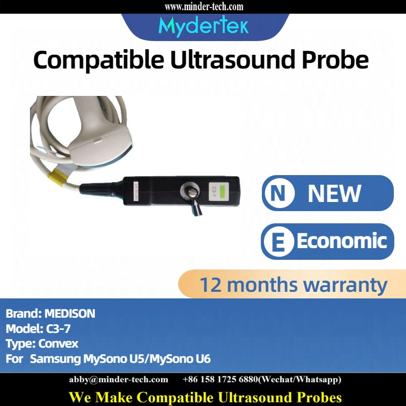 Compatible MEDISON C3-7 ultrasound probe Ultrasonic transducer Convex Probe