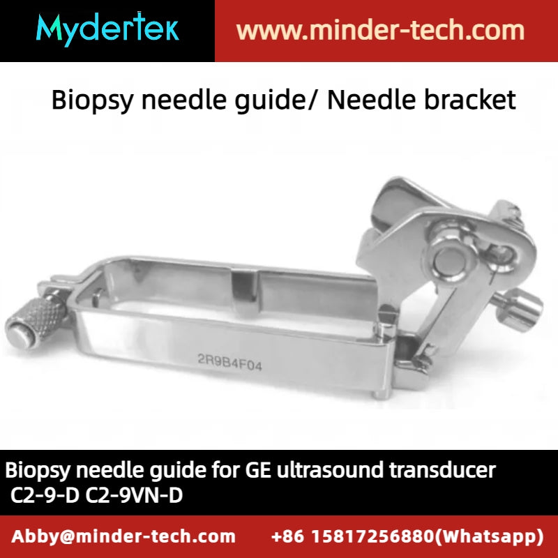 Stainless steel biopsy needle guide for GE curved ultrasound probe C2-9-D C2-9VN-D