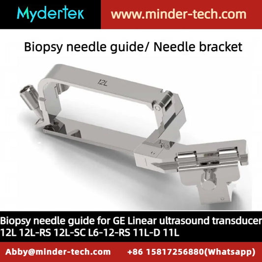 Biopsy needle guide for GE linear ultrasound transducer 12L 12L-RS 12L-SC L6-12-RS 11L-D 11L Needle bracket