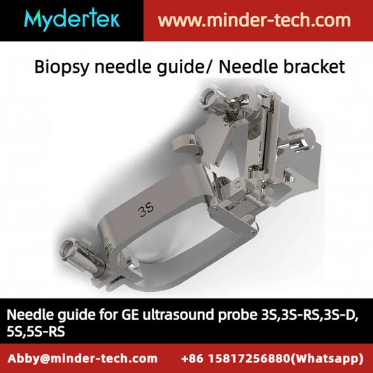 Biopsy needle guide, needle bracket for GE phased ultrasound transducer 3S,3S-RS,3S-D,5S,5S-RS