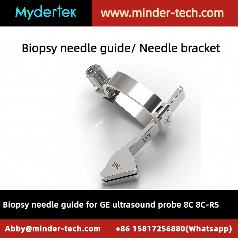 Reusable biopsy needle guide for GE ultrasound probe 8C, 8C-RS, Needle bracket