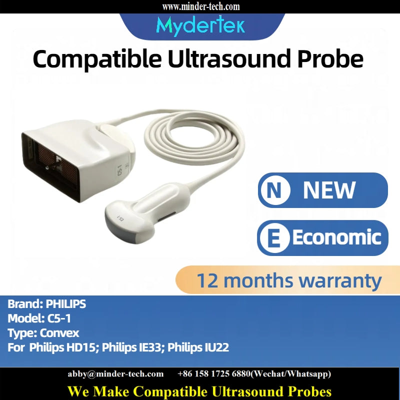 Compatible Philips C5-1 ultrasound probe Ultrasonic transducer Convex Probe